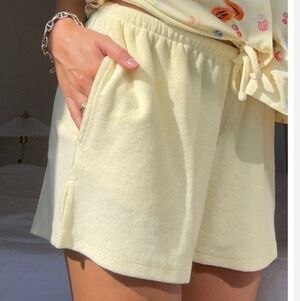 Djerf Ave Frankie's Bikinis Terry Yellow Shorts